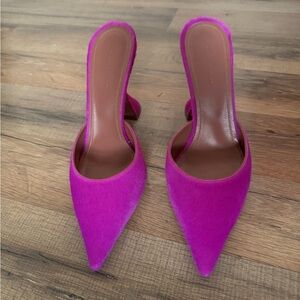 Amina Muaddi Fiona Ponyhair Mules